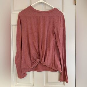 Pink Republic Long Sleeve Knotted Back Top - Rose